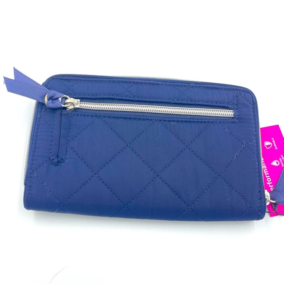 Vera Bradley Performance Twill RFID Turnlock Wallet Classic Navy NWT - Picture 5 of 10